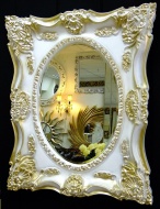 Зеркало интерьерное в раме Империал слоновая кость с золотом, 85см х 100см 