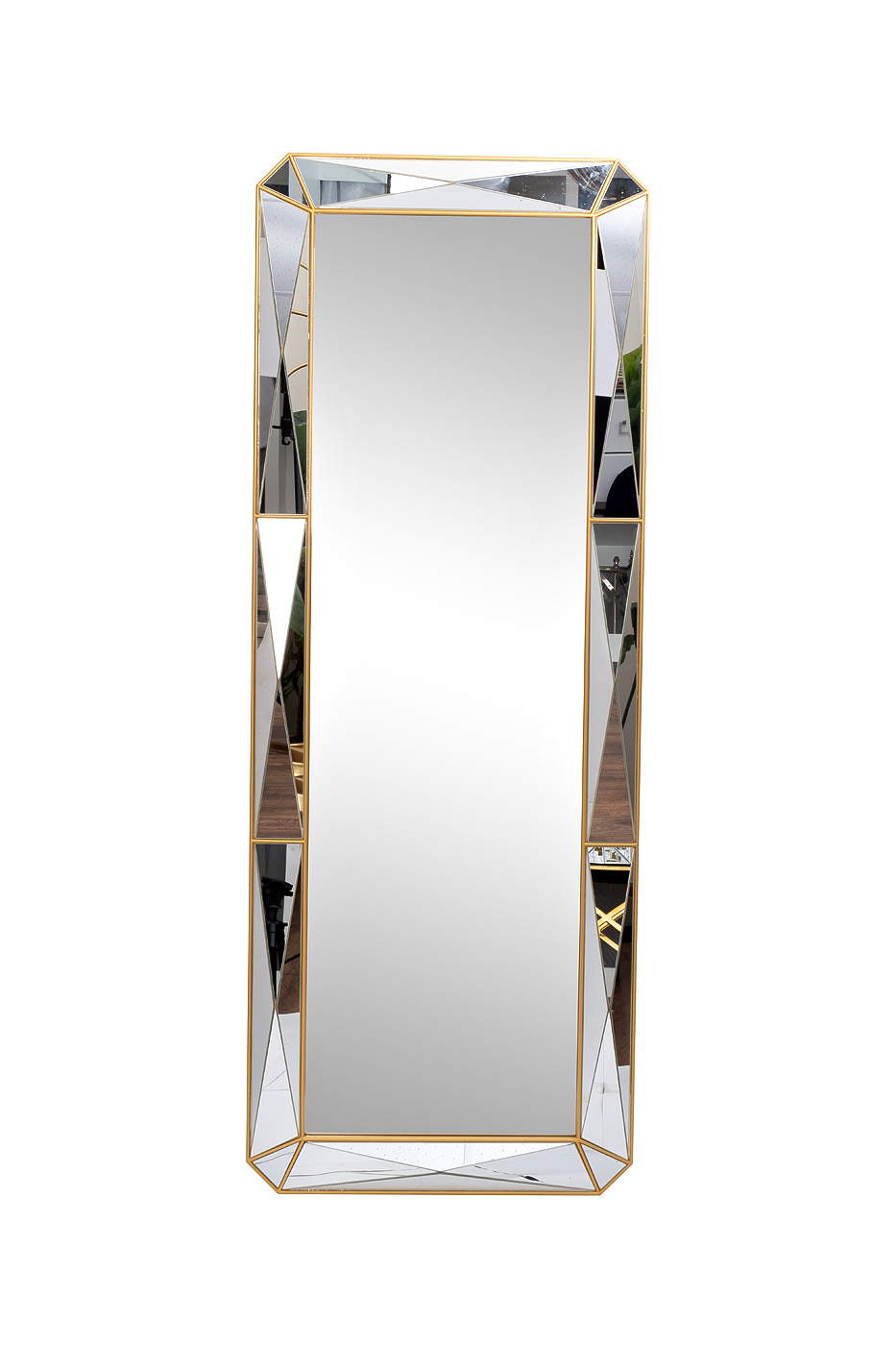 19-OA-9186 Зеркало с фактурной зеркальной отделкой 60*160см