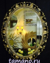 Интерьерные зеркала в золотых и бронзовых рамах