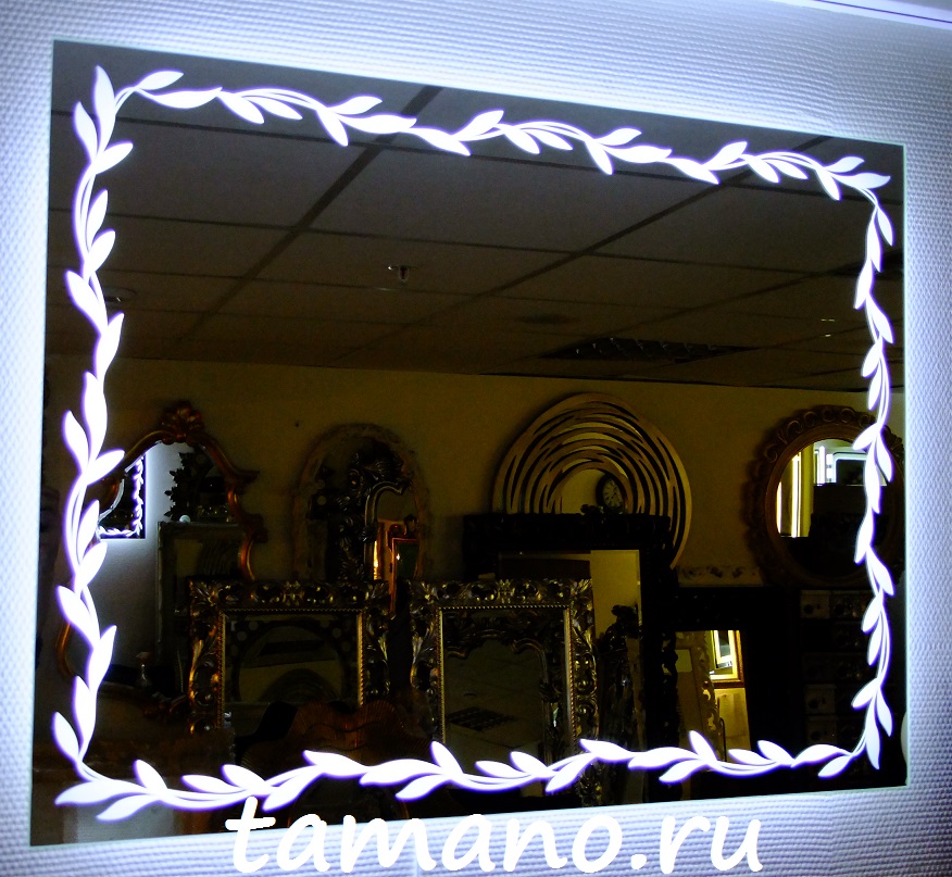 Горизонтальное зеркало с подсветкой заказать по индивидуальному размеру