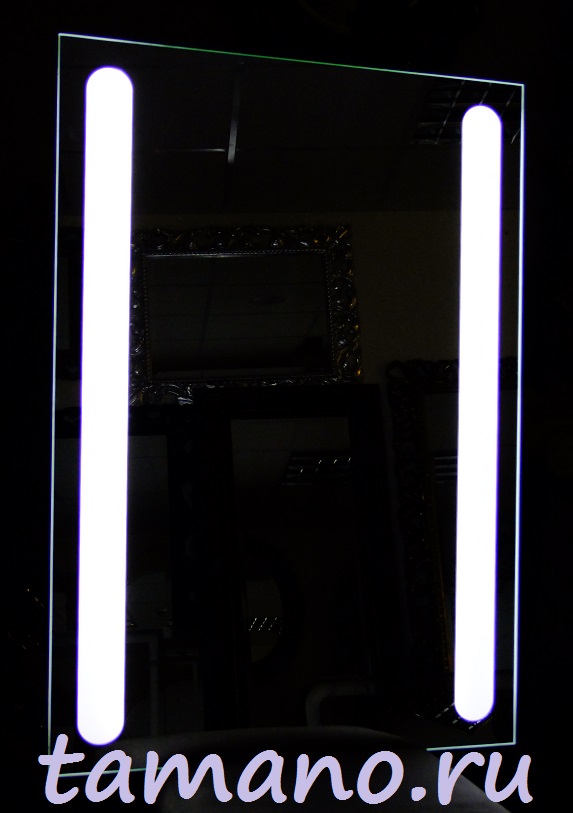 Зеркало с внутренней подсветкой, индивидуального размера на заказ, арт. ZS49 Вертикаль в темноте.JPG