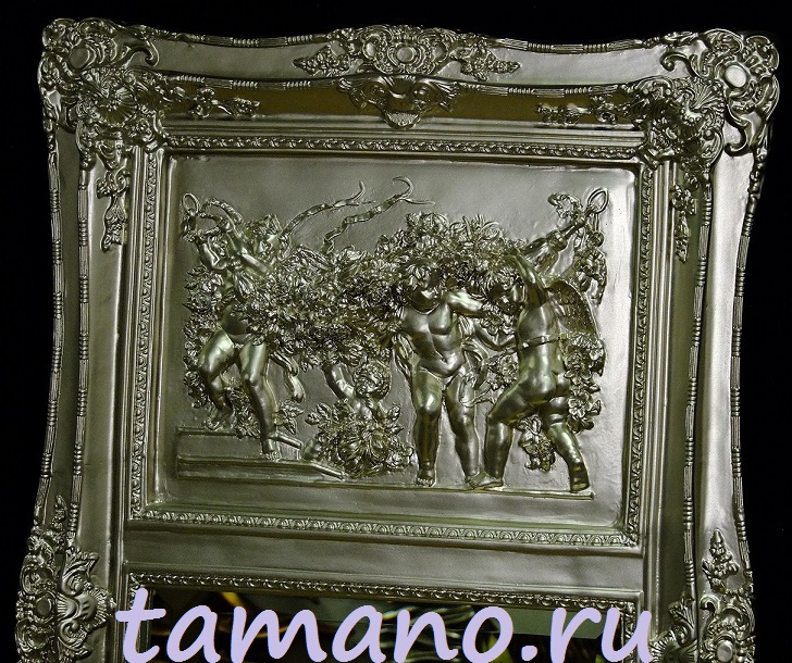 Зеркало - панно интерьерное, Анжело, тёплое серебро-шампань, 118см х 61см фото рамы