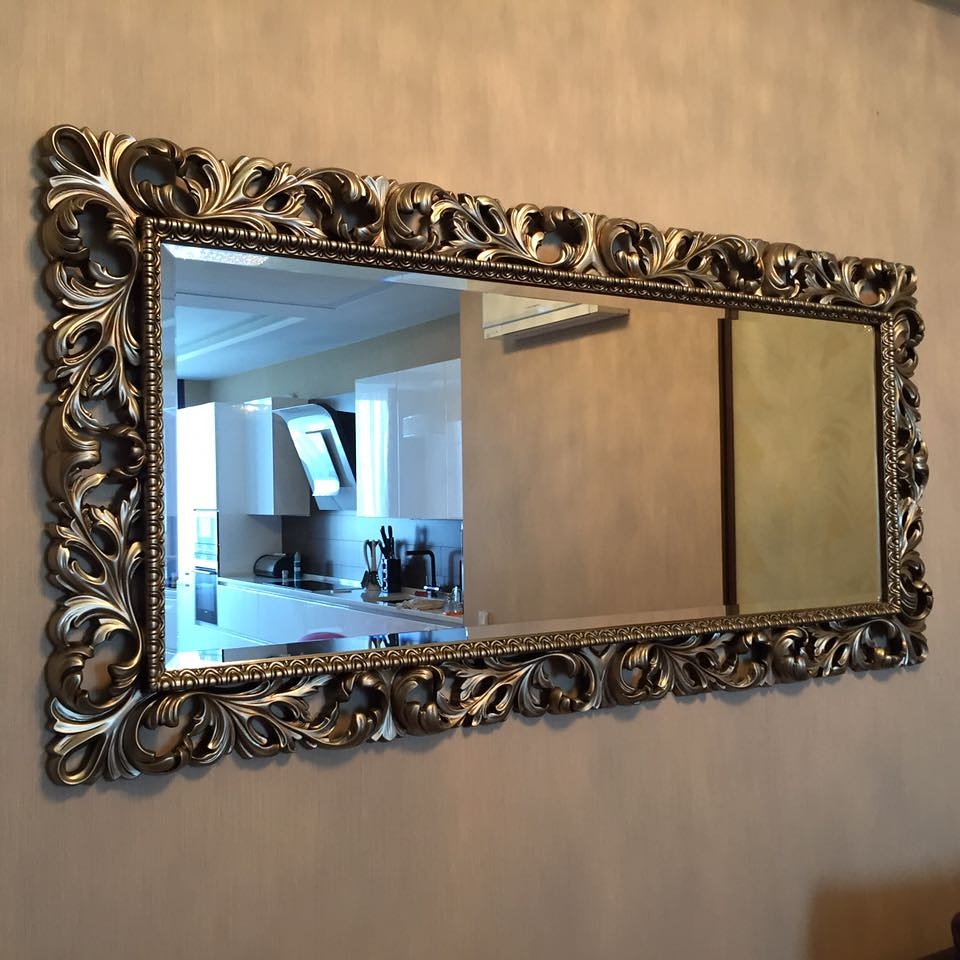 Зеркало в резной раме Монако античное серебро