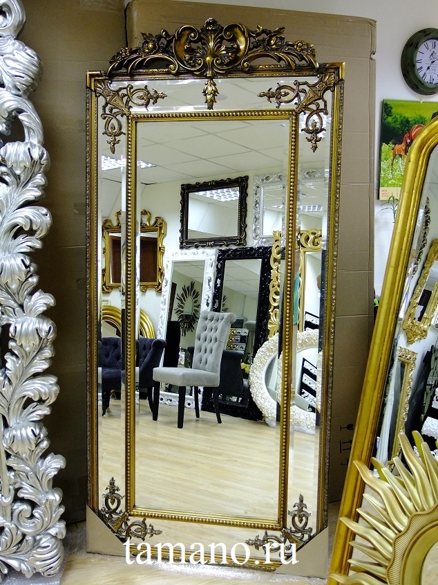 Напольное зеркало с короной Пабло золото.jpg