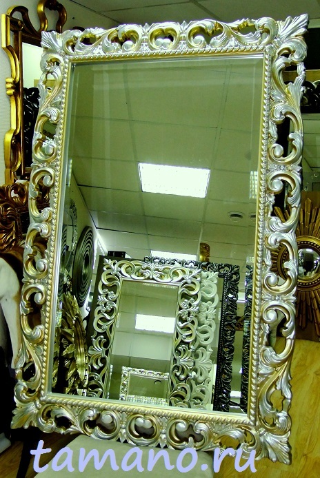 Зеркало интерьерное в резной раме, арт. Л12005К Мэри шампань, 85см х 130см.JPG