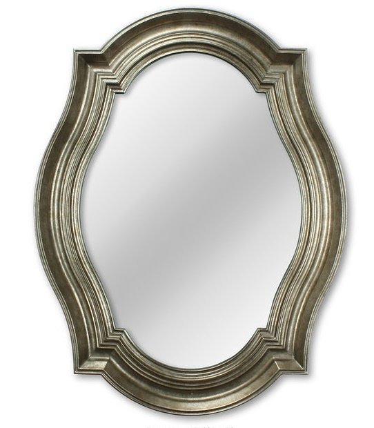 Выгодно купить Овальное зеркало в фигурной раме Касабланка серебро, 81см х 106см