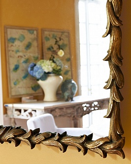 Зеркало интерьерное в раме, Уолбэк, золото, 75см х 105см
