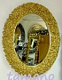 Зеркало интерьерное овальное, Орнелла золото, ширина 90см высота 110см