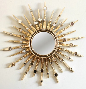 Зеркало - солнце, арт. 176 Нова, золото, 104см х 104см 
