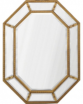 Зеркало интерьерное в восьмиугольной раме Нью золото, 90см х 120см