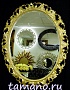 Зеркало интерьерное овальное, Азалия золото, 80см х 100см
