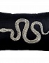 70SW-19590 Подушка с вышивкой "Серпенте" черная 30*50см