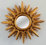 Зеркало в круглой раме солнце Миракс античное золото, D 43 см