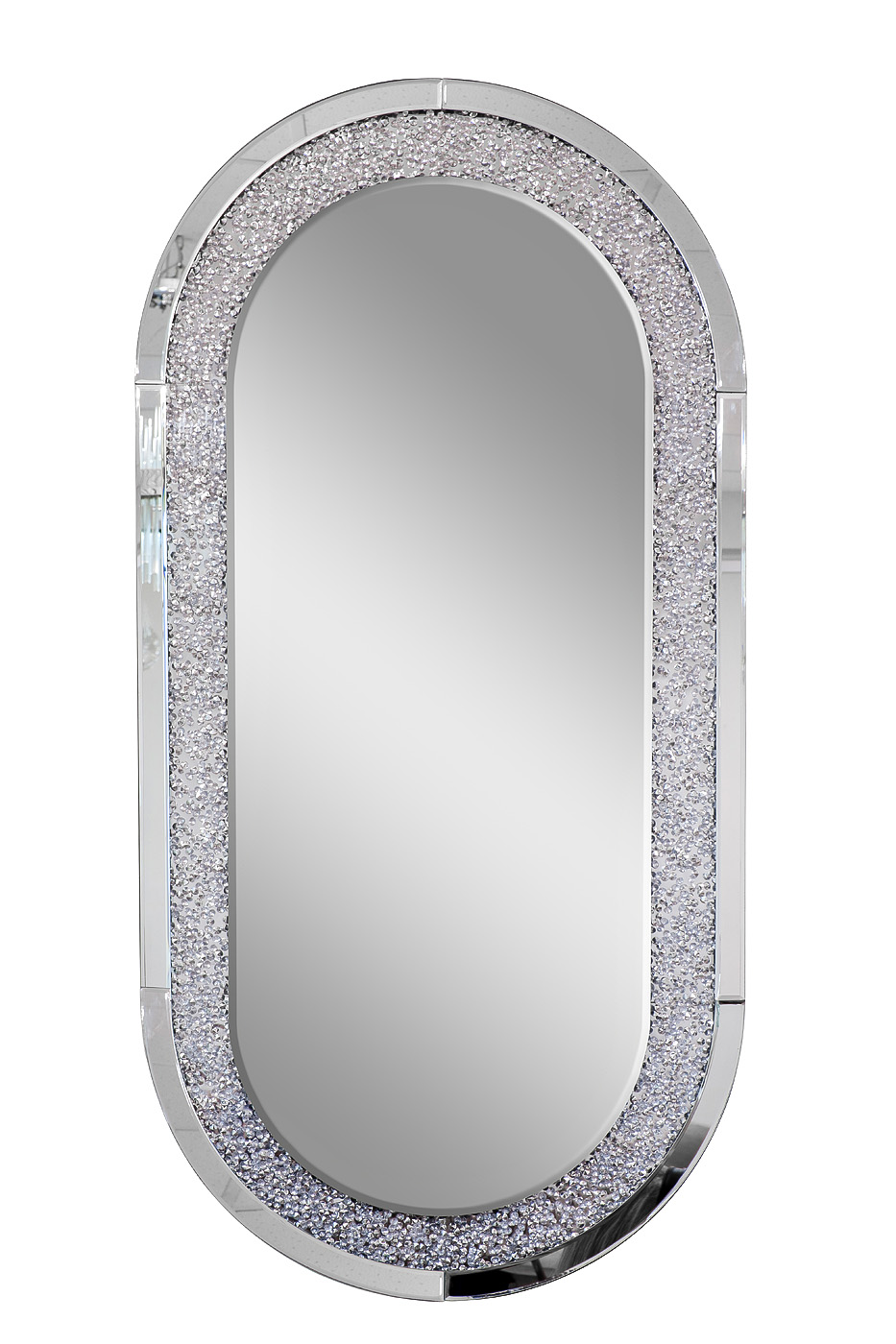 KFG152 Зеркало овальное в раме из кристаллов 60*120см