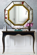 Зеркало восьмиугольное Флорин 100х100см, чёрнёное золото
