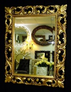 Зеркало в резной раме Мэри чернёное золото, 75см х 95см
