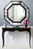 Зеркало восьмиугольное Флорин 100х100см, чёрный лак