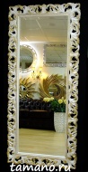 Напольное зеркало в резной раме Милан слоновая кость с золотом, 84см х 187см