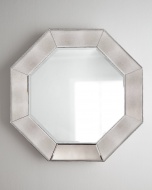 Зеркало интерьерное в восьмиугольной зеркальной раме Кристи серебро, D 65см