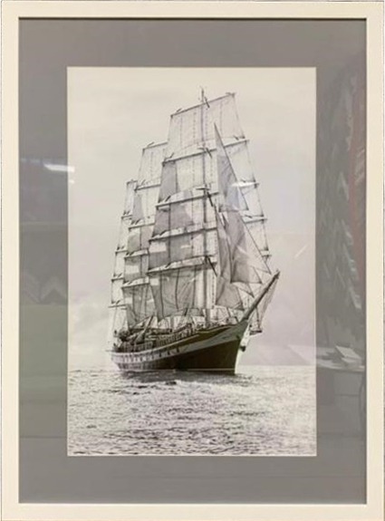 89VOR-SEA4 Постер "Корабли и яхты-4" 50*70 см, багет белый
