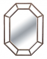 Зеркало интерьерное в восьмиугольной раме Даймонд серебро, 90см х 120см