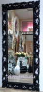 Зеркало интерьерное в чёрной  раме, арт. Л12005, Мэри чёрный лак, 75см х 165см