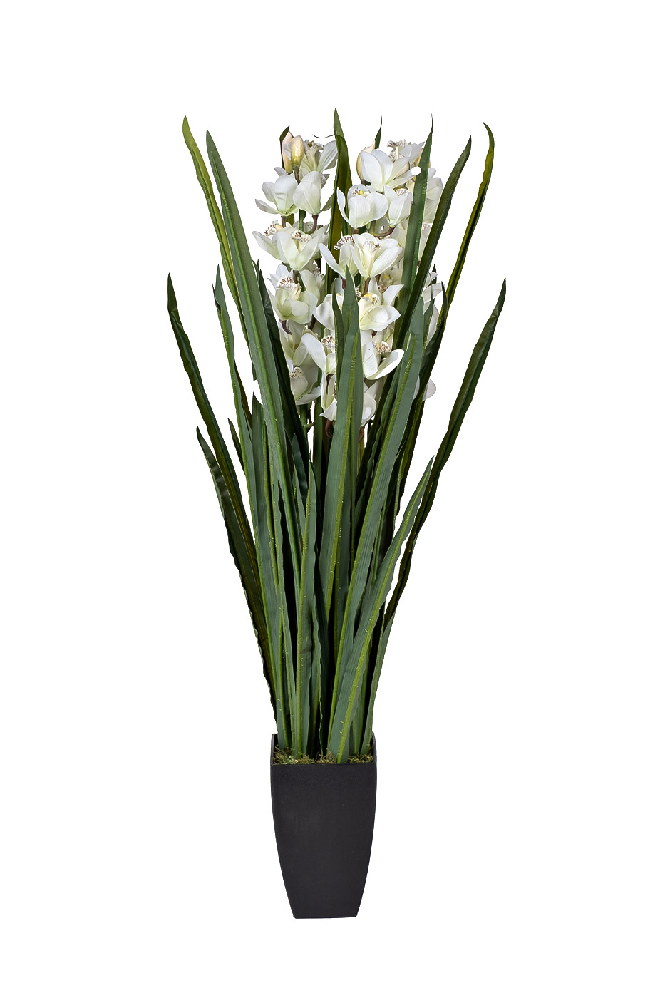 29BJ-911-45 Орхидея CYMBIDIUM искусств. белая в горшке h110 см