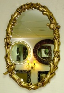 Дизайнерское зеркало в раме Старлинг чернёное золото, 55см х 85см