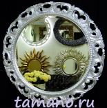 Круглое зеркало в серебряной раме, Мишель, D 90 см