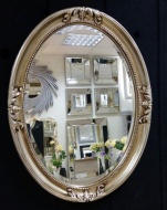 Зеркало в овальной раме Пацифик состаренное серебро, 62см х 82см