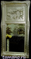 Зеркало - панно  интерьерное Анжело тёплое серебро шампань, 118см х 61см