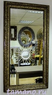 Зеркало интерьерное в багетной раме, Турин золото-шоколад, 80см х 150см