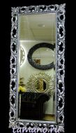 Зеркало интерьерное в резной раме, арт. Л12005, Мэри, чернёное серебро, 75см х 165см