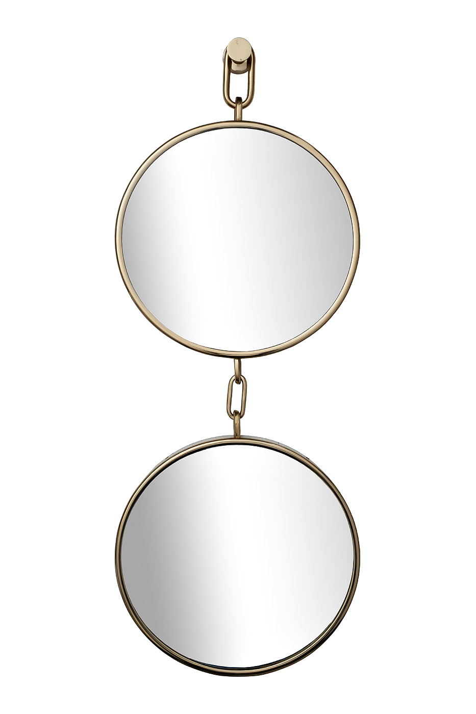 79MAL-9231-86G Зеркало на подвесе двойное рама металл. цвет золото d35см