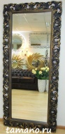 Большое интерьерное зеркало в резной раме, Милан венге с золотом, 84см х 187см