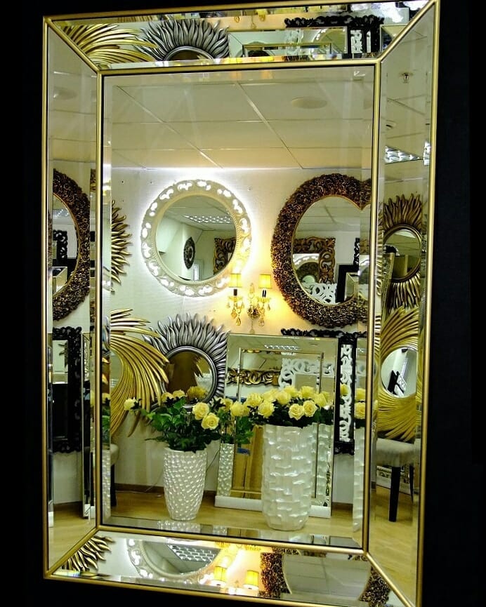 В Тамано.ру купить Венецианское зеркало в зеркальной раме Генри античное золото