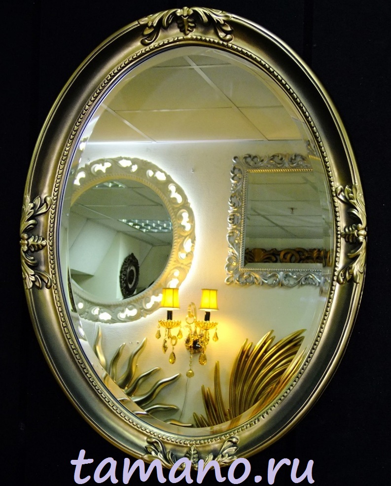 Купить в интернете красивое овальное зеркало в бронзовой раме Пацифик