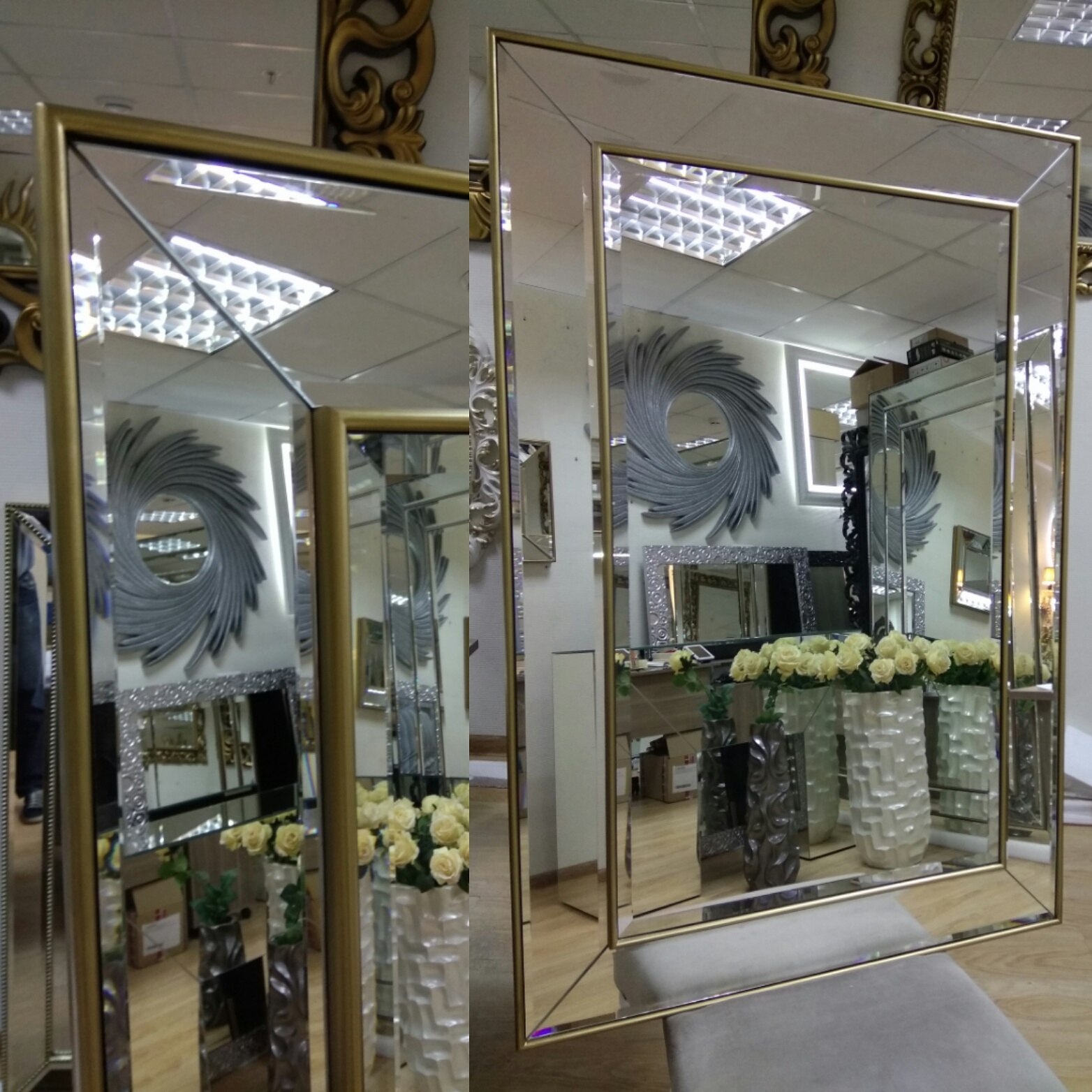 Тамано.ру Зеркало Пассаж в золотом зеркальном обрамлении