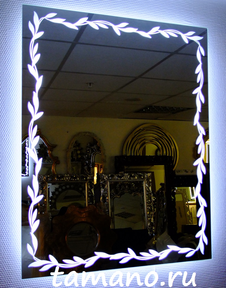 Зеркало с подсветкой Дикий виноград в темноте.JPG