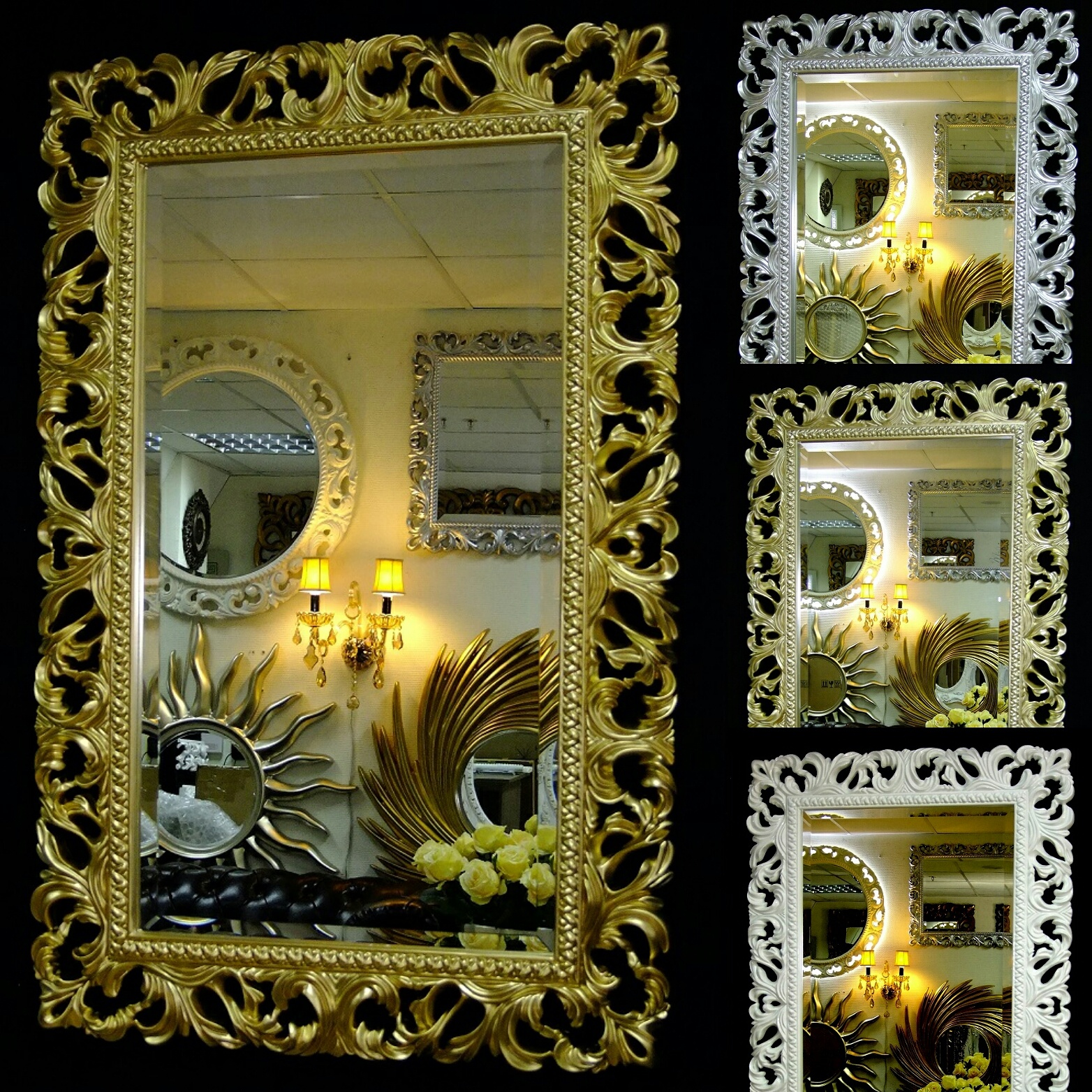 Зеркало в золотой резной раме купить в Тамано