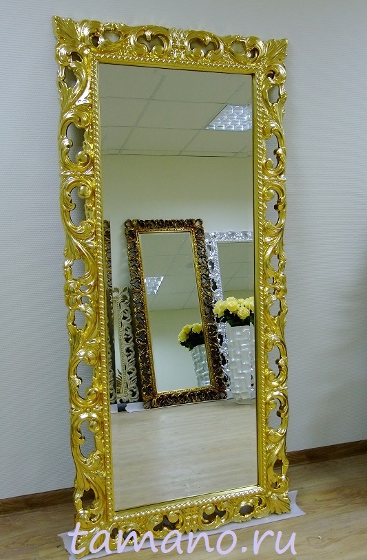 Купить большое красивое зеркало в золотой раме в интернет салоне Тамано.ру