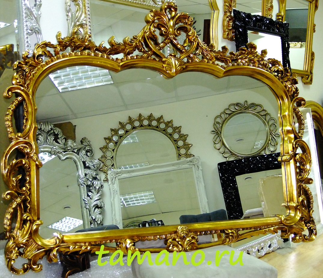 Зеркало интерьерное в раме, арт. А121 Элоиз, состаренное золото, 140см х 110см.JPG