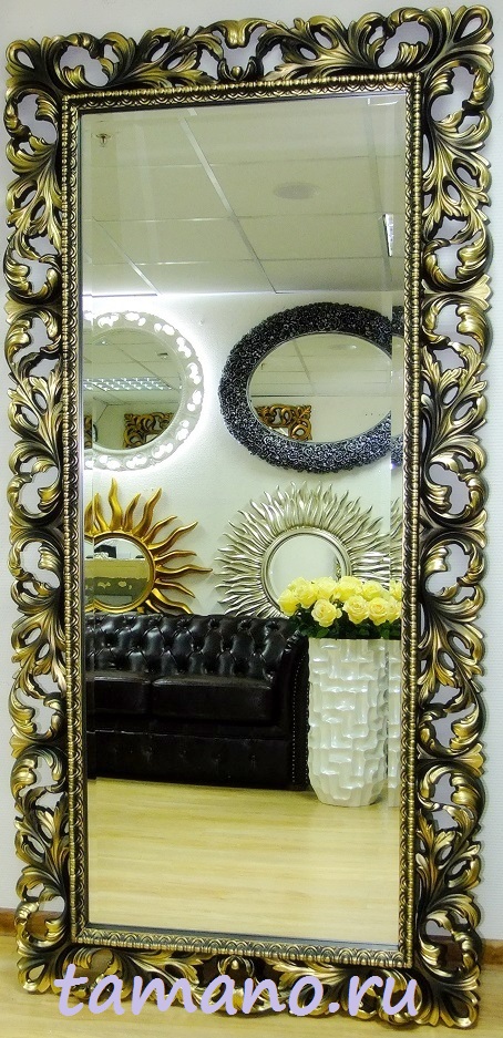 Где купить стильное большое зеркало в резной раме Монако бронза