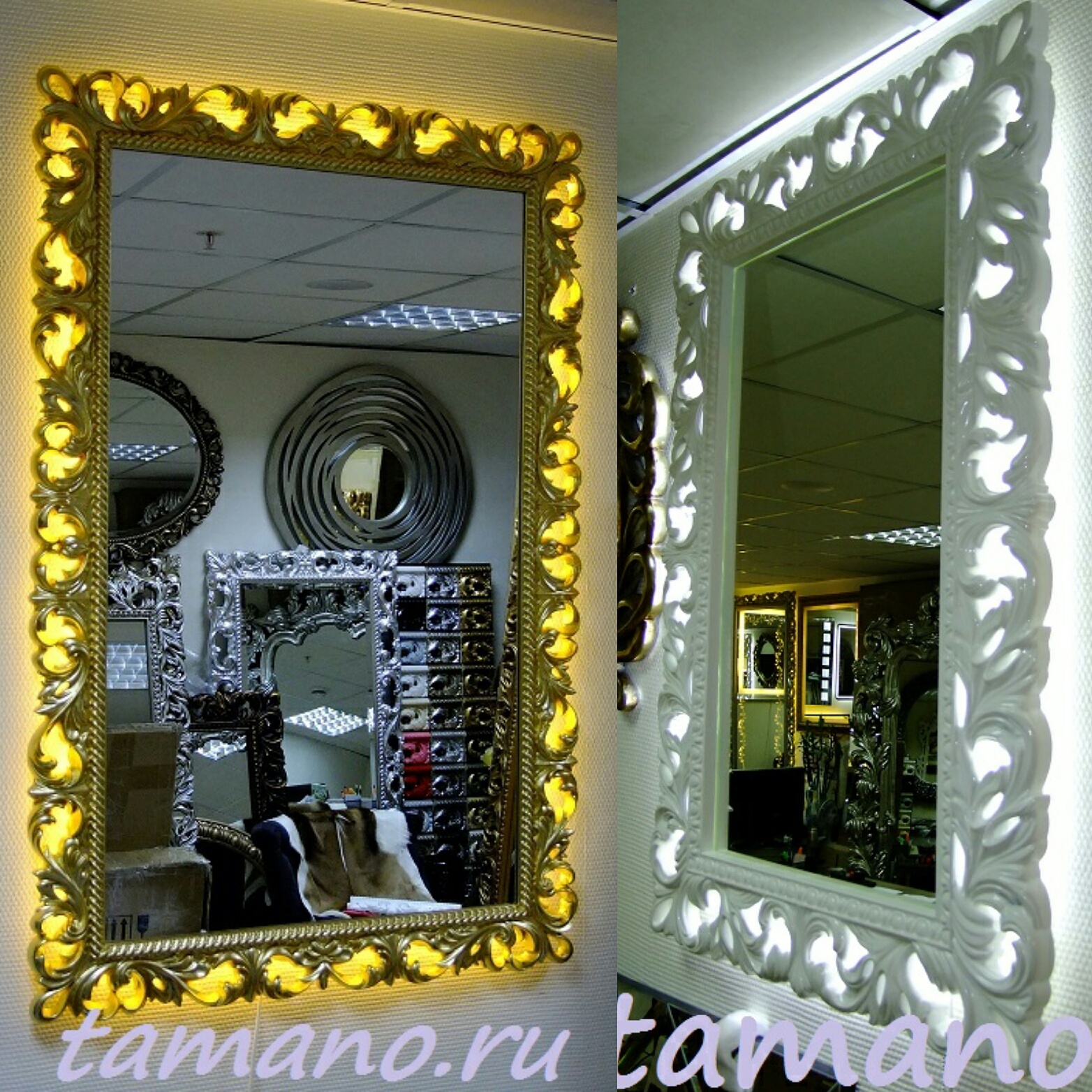 Установить внутреннюю светодиодную подсветку на зеркало в раме можно в Тамано.ру.jpg