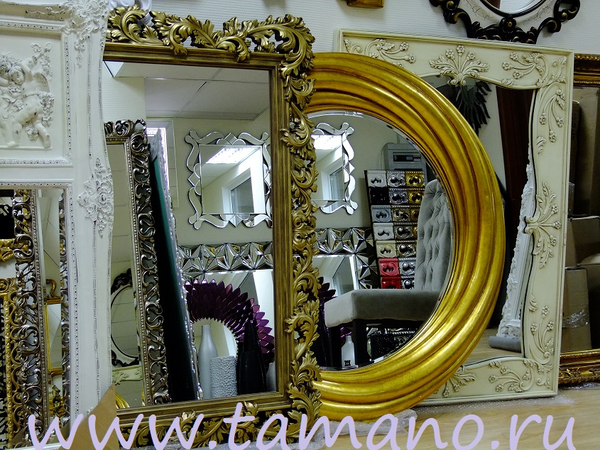 Зеркало интерьерное, арт. 107 Саманта, золото, 105см х 105см.JPG