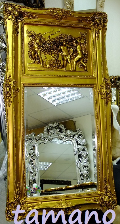 Заказать красивое зеркало-панно с золотыми ангелочками