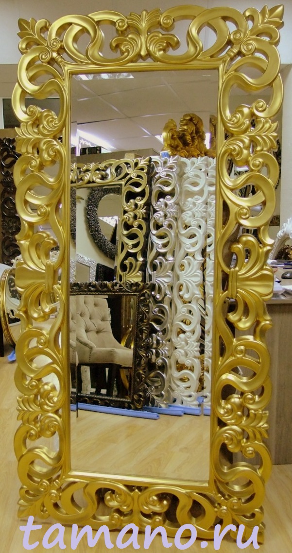 Зеркало в золотой раме, арт. Л80501 Континио светлое золото, ширина 88,9см высота 177,8см.JPG