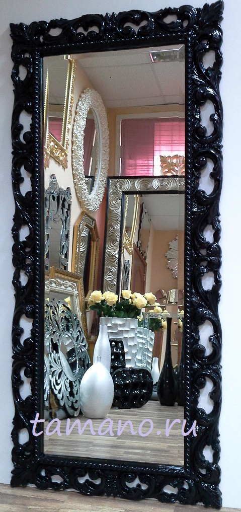 Купить большое красивое зеркало в чёрной раме в интернет салоне Тамано.ру