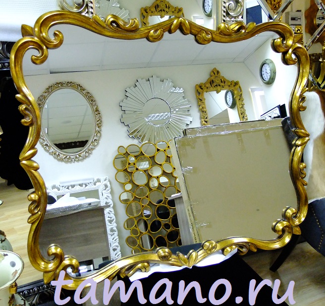 Зеркало интерьерное в раме, Мюррей, золото, 80см х 100см.JPG