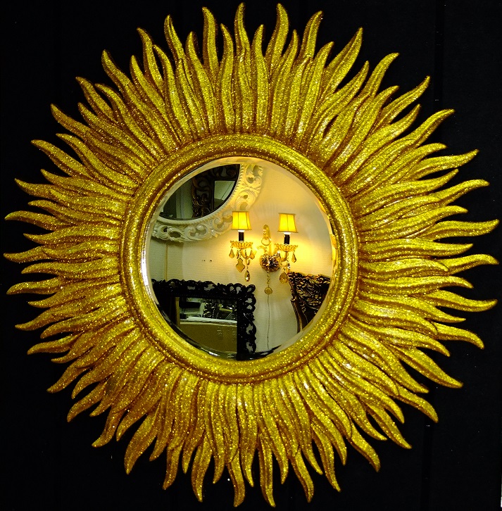 Купить красивое зеркало солнце в дизайнерской раме